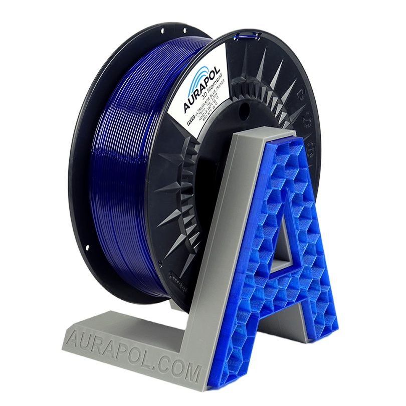 AURAPOL PET-G Filament Ultramarine Modrá priehľadná 1 kg 1,75 mm