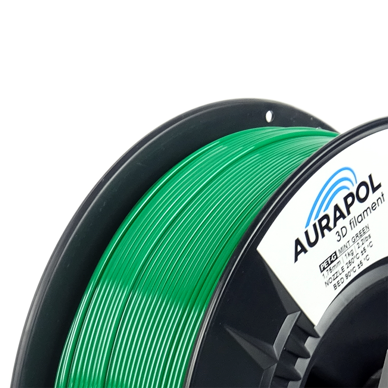 AURAPOL PET-G Filament Zelená Máta 1 kg 1,75 mm