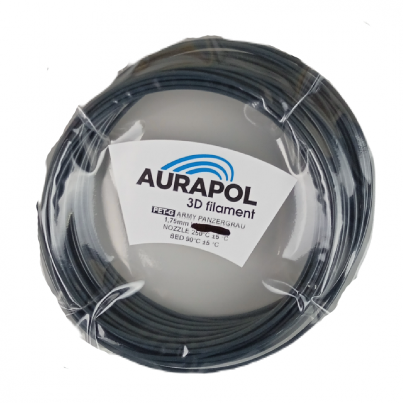 AURAPOL Vzorek PET-G 3D Filament Panzer Grau 1,75 mm