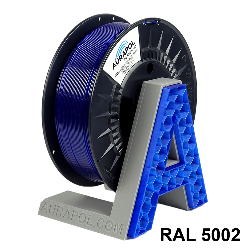 AURAPOL PET-G Filament Ultramarine Blue Transparent 1 kg 1,75 mm