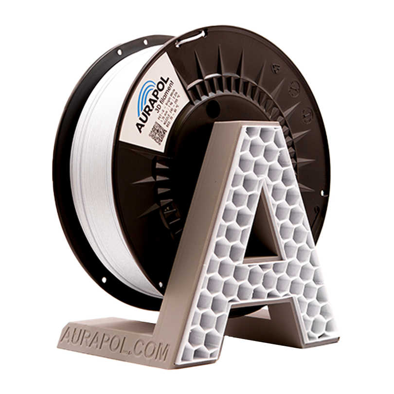 AURAPOL PET-G Filament Bright White 1 kg 1,75 mm
