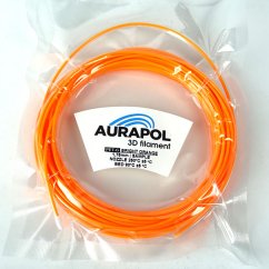 AURAPOL Vzorka PET-G 3D Filament Jasne Oranžová 1,75 mm