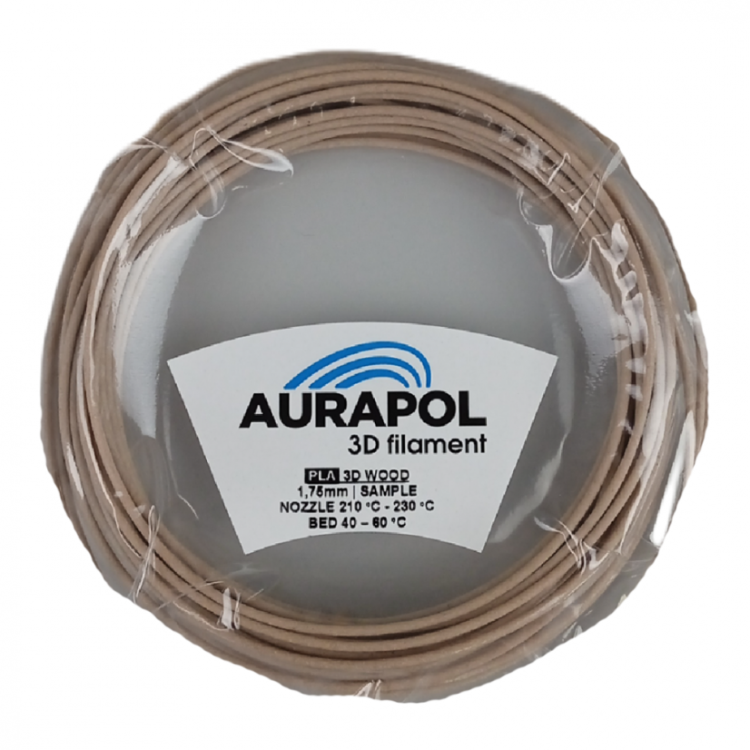 AURAPOL Vzorek PLA 3D Filament Wood pine 1,75 mm