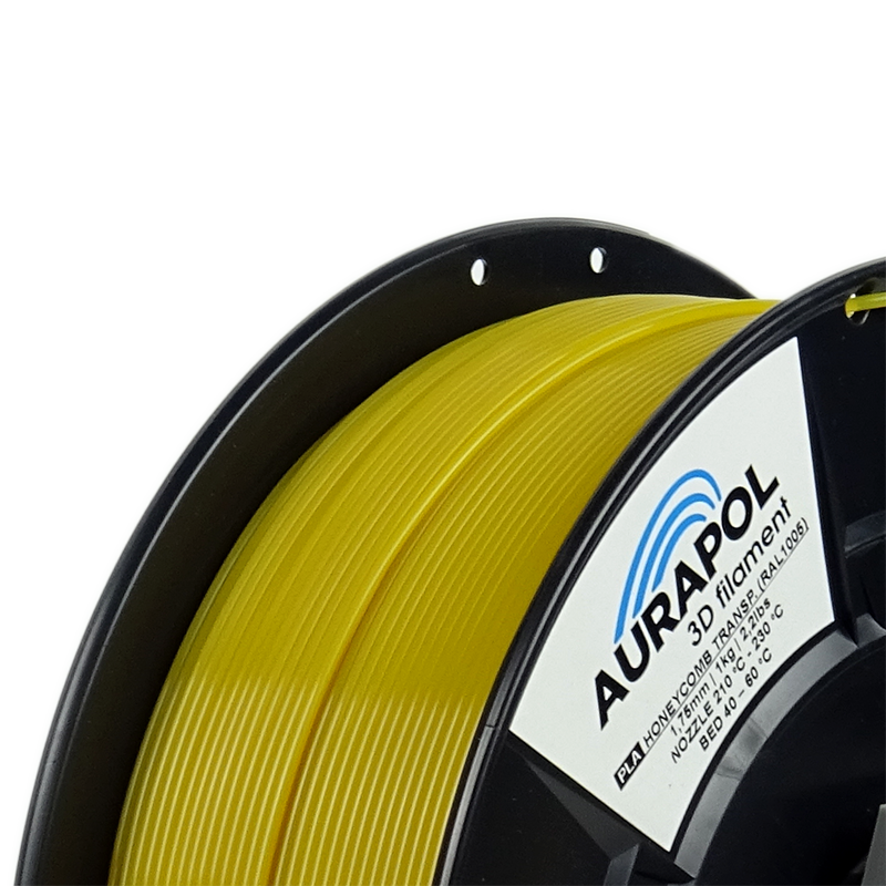 AURAPOL PLA 3D Filament Honey partially transparent 1 kg 1.75 mm