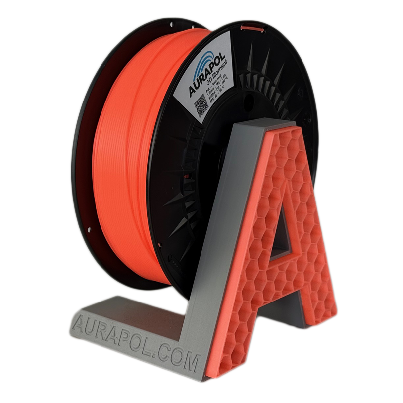 AURAPOL PLA 3D Filament Neon coral částečně transparentní 1 kg 1,75 mm