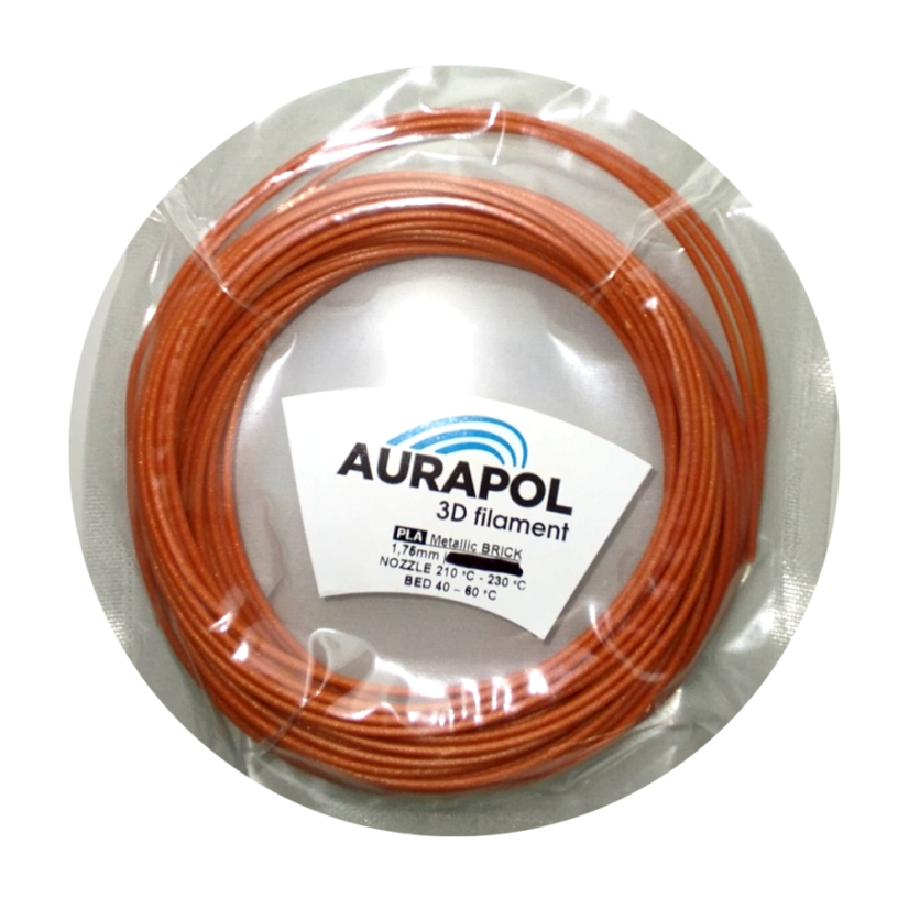 AURAPOL Sample PLA 3D Filament Metallic Brick 1.75 mm