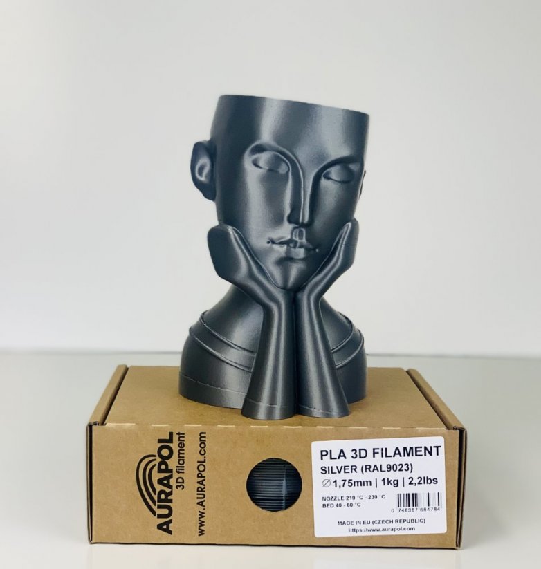 AURAPOL PLA 3D Filament Silver 1 kg 1,75 mm