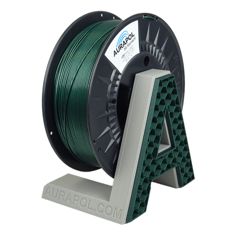AURAPOL PLA 3D Filament Metaliczna zieleń 1 kg 1,75 mm