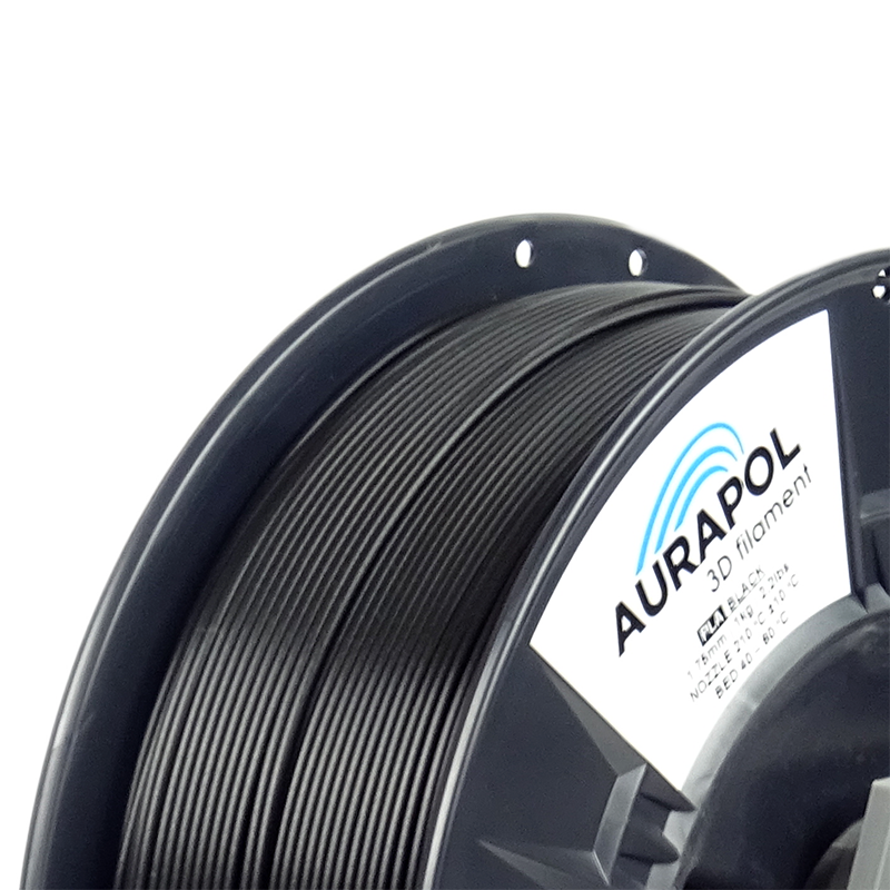 AURAPOL PLA 3D Filament Black 1 kg 1,75 mm